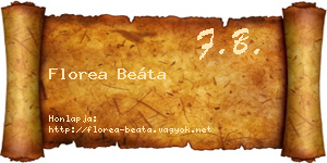 Florea Beáta névjegykártya